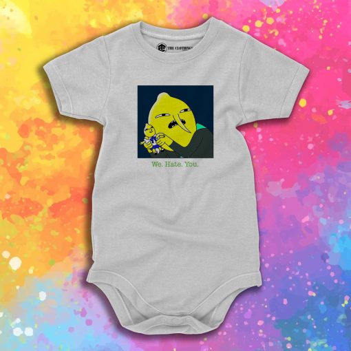 Adventure Time Lemongrab We Hate You Baby Onesie