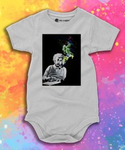 Albert Einstein Smoking Colors Baby Onesie