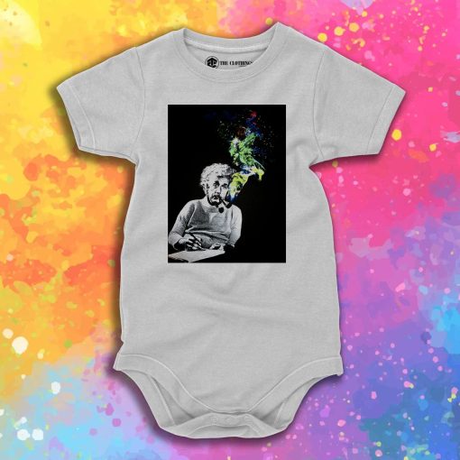 Albert Einstein Smoking Colors Baby Onesie