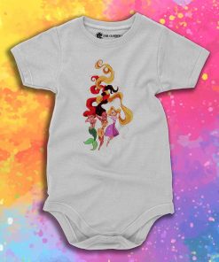 Ariel Rapunzel and Pocahontas Disney Princess Baby Onesie