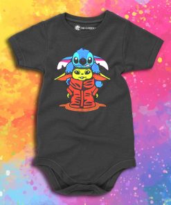 Baby Stitch And Baby Yoda Are Friends Baby Onesie