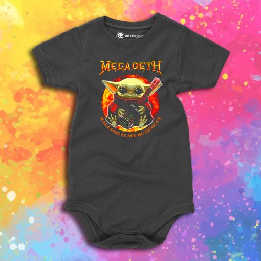 Baby Yoda Hug Guitar Megadeth Killing Is My Business Baby Onesie