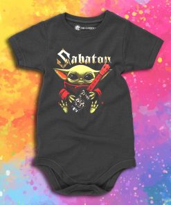 Baby Yoda Hug Guitar Sabaton Baby Onesie