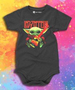 Baby Yoda Hug Ledzeppelin Guitar Baby Onesie