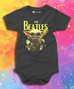 Baby Yoda Hugs The Beatles Baby Onesie