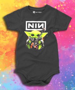 Baby Yoda hug Nine Inch Nails guitar Baby Onesie