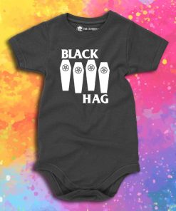 Black Hag Witch Occult Goth Distressed Punk Baby Onesie