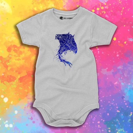 Blue Mandala Stingray Baby Onesie