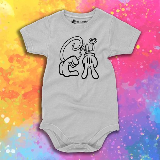 CALIFORNIA Mickey Hands Baby Onesie