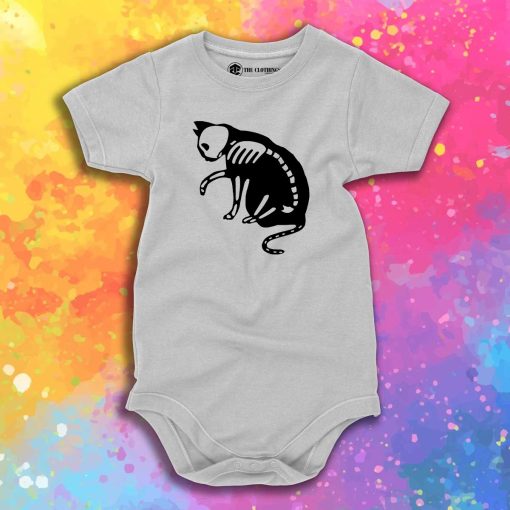 Cat White Skull Baby Onesie