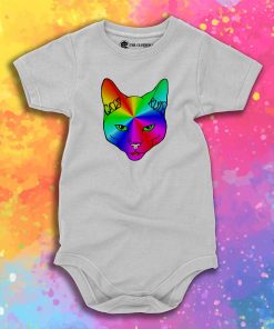 Cats Rule Rainbow Meow Baby Onesie