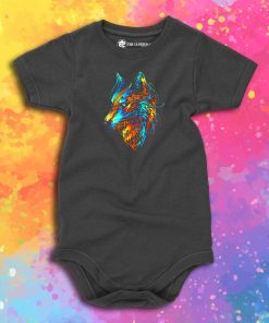 Colorful Wolf Baby Onesie