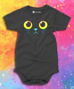 Curious Black Cat Eyes Baby Onesie