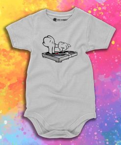 DJ Turntables Cartoon Hands Baby Onesie