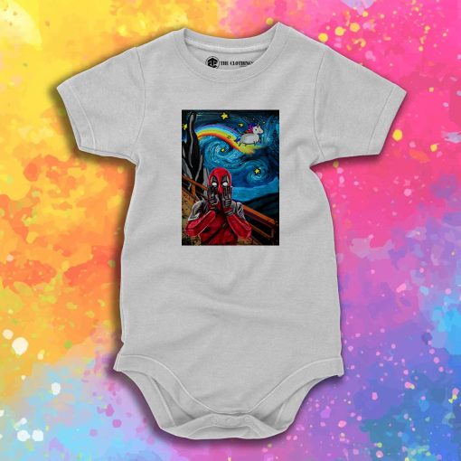 Deadpool Scream Unicorn Starry Night Baby Onesie