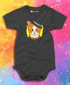 Detective Cat Brown Hat Baby Onesie