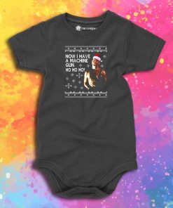 Die Hard Ho Ho Ho Machine Gun Christmas Knit Baby Onesie