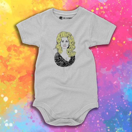 Dolly Parton Illustration Art Baby Onesie