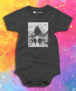 Godzilla Versus The Beatles Baby Onesie