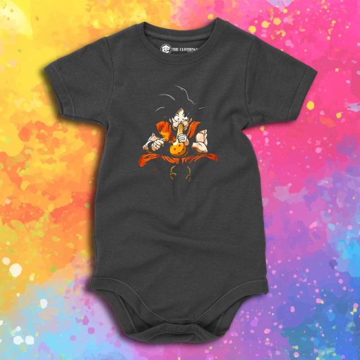 Goku Anime Fighter Smoking Funny Baby Onesie