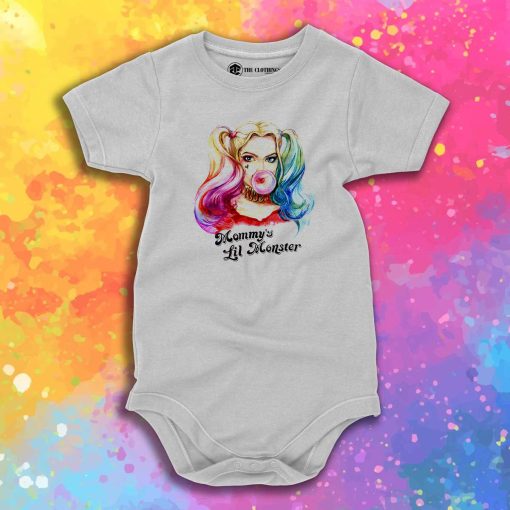 Harley Quinn Mummys not Daddys Lil Monster Baby Onesie