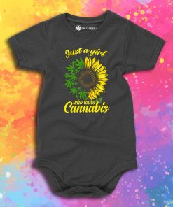 Just A Girl Who Loves Cannabis And Sunflower Baby Onesie