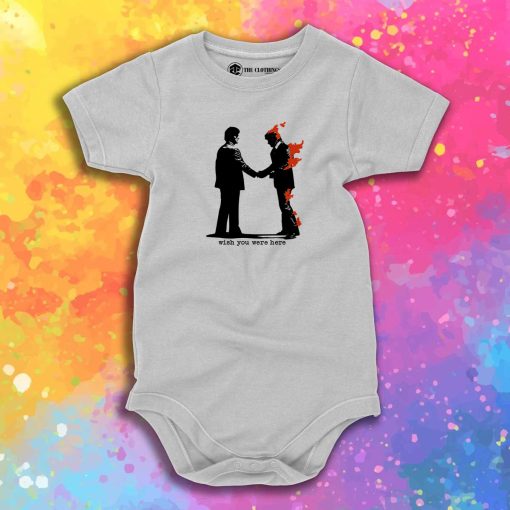 Pink Floyd Wish You Were Here Flaming Baby Onesie