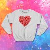 Red Floral Pattern Heart Sweatshirt