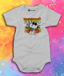 Snoopy Devious Halloween Trick Or Treat Baby Onesie