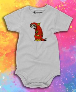 Superhero Sloth The Flash Funny Baby Onesie