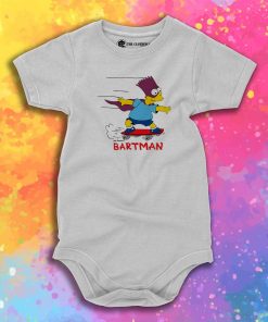 The Simpsons Bartman Skateboard Baby Onesie