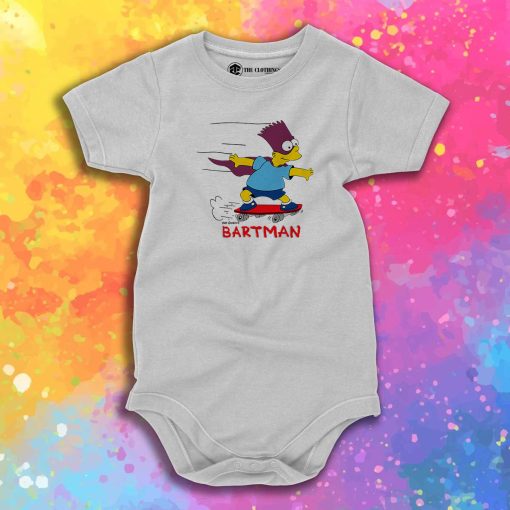 The Simpsons Bartman Skateboard Baby Onesie