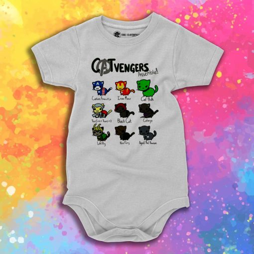 cat vengers assemble hero black Baby Onesie