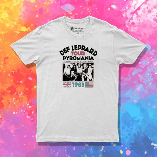 Def Leppard Pyromania Usa Tour 1983 T Shirt