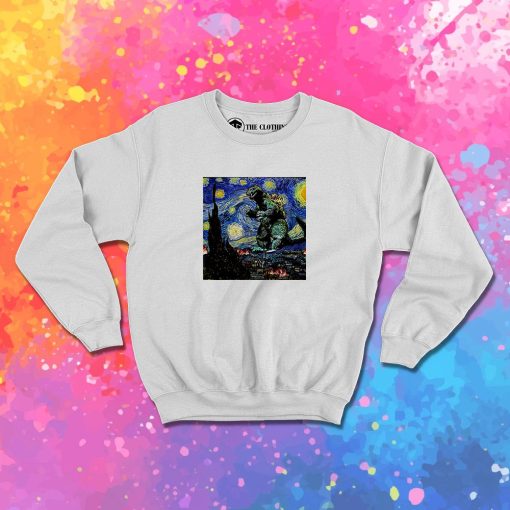 Godzilla Starry Night Van Gogh Sweatshirt