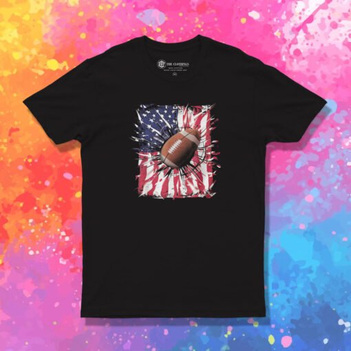 4th Of July Football Usa American Flag Patriotic T Shirt