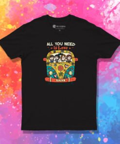 All You Need Is Love The Beatles Hippie Car Graphic T Shirt