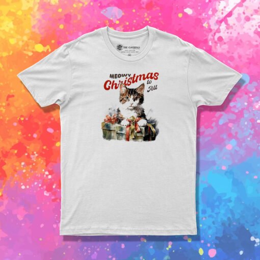 Cat Meow Christmas To All T Shirt