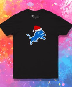 Detroit Lions Logo Santa Hat Christmas T Shirt