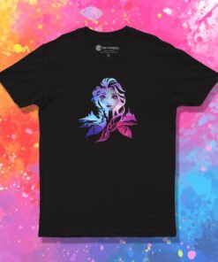 Disney Frozen 2 Elsa Two Tone Gradient Portrait T Shirt