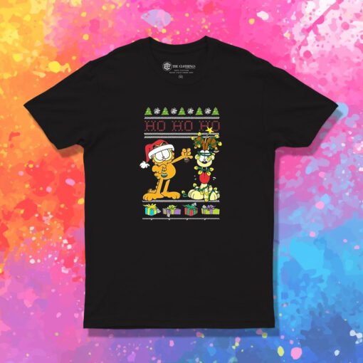 Garfield And Odie Christmas Hohoho T Shirt