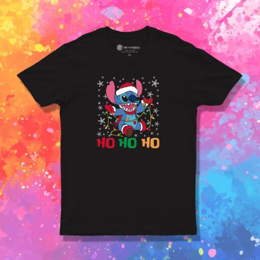 Happy Santa Stitch Ho Ho Ho Christmas T Shirt