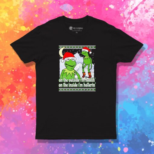 Kermit Hootin & Hollerin At Christmas Tacky T Shirt