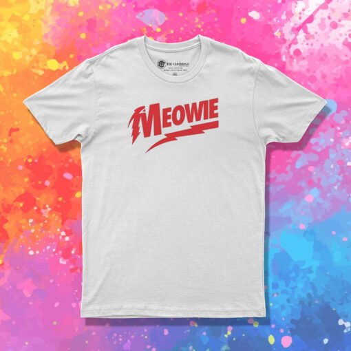 Meowie David Bowie Parody T Shirt