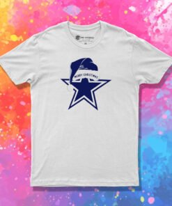 Merry Christmas Dallas Cowboys Football Santa Hat Logo Funny T Shirt