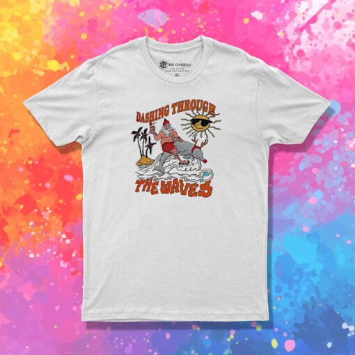 Miami Dolphins Santa Dashing Through The Waves Christmas T Shirt