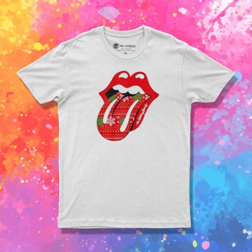 The Rolling Stones Christmas Tongue T Shirt