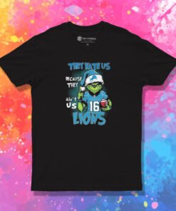 They Hate Us Because They Anus Detroit Lions Grinch Christmas T Shirt