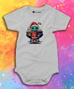 Alien Santa Claus Character Goblin Celebrating Christmas Baby Onesie 1.jpeg