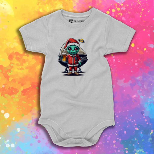 Alien Santa Claus Character Goblin Celebrating Christmas Baby Onesie 1.jpeg